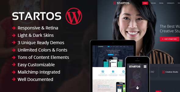 Startos - Modern App Landing Page WordPress Theme Logo